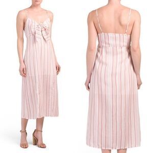 MorrisDay The Label Summer Stripe Tie Bust Midi Dress Size Large